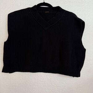 Free People Black V-Neck Sweater Vest